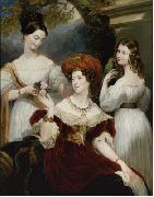 George Hayter Lady Stuart de Rothesay and her daughters, painted in oils Spain oil painting artist